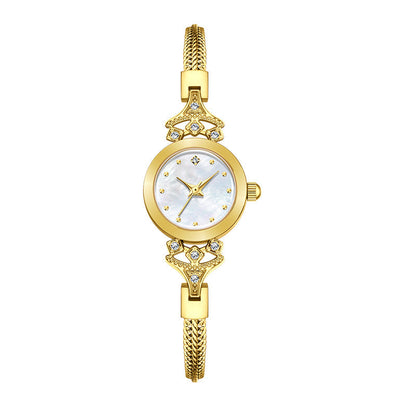 ⌚ 50% DE RÉDUCTION ✨ Montre bracelet femme élégante luxe – Cadran nacré, cristaux appliqués main & bracelet maille tressée – Or, or rose & blanc – parfaite pour le bureau ou les soirées 💎