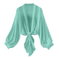 👗 50% DE RÉDUCTION ⏰ Cardigan mousseline nœud frontal – Tissu transparent & manches bouffantes – 7 coloris, tailles S–2XL – parfait pour un look romantique ou chic ✨🌸🌿
