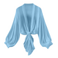 👗 50% DE RÉDUCTION ⏰ Cardigan mousseline nœud frontal – Tissu transparent & manches bouffantes – 7 coloris, tailles S–2XL – parfait pour un look romantique ou chic ✨🌸🌿
