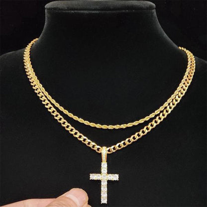 ✨ 50% DE RÉDUCTION ⏰ Collier à chaîne croisée double rangée – Or/argent, ajustable & superposable – Design moderne, parfait pour le quotidien ou les soirées – un bijou polyvalent et chic ⛓️💫