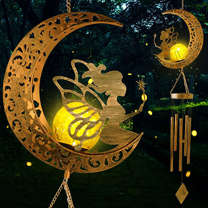 🎐 50% DE RÉDUCTION ☀️ Carillon éolien solaire décoratif avec lumière suspendue – Auto-chargeur & douce lueur – Parfait pour jardin, balcon ou terrasse – ambiance apaisante jour et nuit 🌙✨