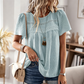 👚 60% DE RÉDUCTION 🌸 Blouse décontractée à col rond & manches courtes pour femme – Tissu doux & coupe fluide – Parfaite pour l’été, le bureau ou les journées décontractées – légère et facile à porter ✨☀️