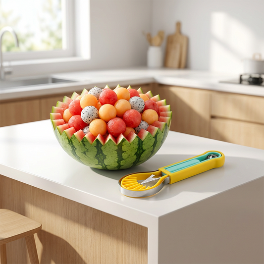 🍉 50% DE RÉDUCTION! 🥄 Kit cuillère bouleur fruits multifonction – Coupe & boule pastèque, melon et fruits – Pratique, robuste & facile à utiliser en cuisine ✨