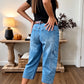 👖 50% DE RÉDUCTION ✨ Pantalon jean court extensible – Coupe barrel décontractée & poches multiples – 2 coloris, tailles S-3XL – parfait pour le quotidien 🌸🛒✨