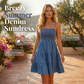 👗 60% DE RÉDUCTION 🌸 Robe d’été en jean légère – Corsage smocké & jupe à volants – Douce, respirante & sans manches – parfaite pour les journées chaudes 🌿✨