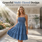 👗 60% DE RÉDUCTION 🌸 Robe d’été en jean légère – Corsage smocké & jupe à volants – Douce, respirante & sans manches – parfaite pour les journées chaudes 🌿✨