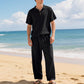 👔 50% DE RÉDUCTION 🌊 Ensemble chemise & pantalon en lin pour homme – Coupe décontractée, tenue de plage – Léger, respirant & idéal pour l’été – look relax et naturel ☀️✨