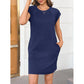 👗 60% DE RÉDUCTION ✨ Robe décontractée coton mélangé – Col rond, manches courtes & coupe ample midi – 9 coloris, tailles S-L – idéale pour l’été ou le quotidien 🌸☀️
