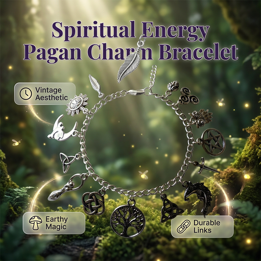 📿 50% DE RÉDUCTION ✨ Bracelet vintage paganiste à breloques – Symboles spirituels & finition antique – Parfait pour le style bohème – ajoute une touche mystique à votre quotidien 🌙🌿