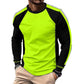 👕 50% DE RÉDUCTION 🎨 T-shirt à manches longues color block col rond – Coton doux & coupe moderne – Parfait pour un look décontracté ou un style urbain au quotidien ✨🌿