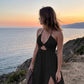👗 50% DE RÉDUCTION ✨ Robe longue col V – Fente haute, dos nu & ourlet fluide – Parfaite pour l’été, les soirées ou les vacances – sexy et élégante ☀️💃🌙