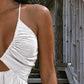 👗 50% DE RÉDUCTION ✨ Robe longue col V – Fente haute, dos nu & ourlet fluide – Parfaite pour l’été, les soirées ou les vacances – sexy et élégante ☀️💃🌙