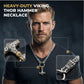 ⚡ 50% DE RÉDUCTION 🔥 Collier marteau Thor viking – Chaîne byzantine en acier inoxydable – Argent ou or, longueur 60–70 cm – bijou puissant pour un look nordique ou mystique 💪✨