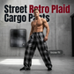 👖 50% DE RÉDUCTION 🧩 Pantalon cargo à carreaux rétro pour homme – Coupe ample & confortable – Look vintage, poches pratiques – parfait pour l’automne ou un style urbain décontracté ✨🍂