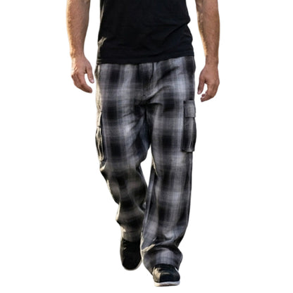 👖 50% DE RÉDUCTION 🧩 Pantalon cargo à carreaux rétro pour homme – Coupe ample & confortable – Look vintage, poches pratiques – parfait pour l’automne ou un style urbain décontracté ✨🍂