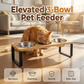 🐱 50% DE RÉDUCTION 🐶 Gamelle surélevée en bois – 2 bols anti-basculement – Respecte le dos, idéale pour une position d’alimentation saine – design stable et naturel 🐾🌿✨