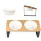 🐱 50% DE RÉDUCTION 🐶 Gamelle surélevée en bois – 2 bols anti-basculement – Respecte le dos, idéale pour une position d’alimentation saine – design stable et naturel 🐾🌿✨