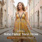 👗 50% DE RÉDUCTION 🌺 Robe maxi halter boho à col V profond – Tissu fluide & imprimé exotique – Parfaite pour l’été, les vacances ou une soirée romantique – légère et élégante ✨☀️