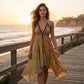 👗 50% DE RÉDUCTION 🌺 Robe maxi halter boho à col V profond – Tissu fluide & imprimé exotique – Parfaite pour l’été, les vacances ou une soirée romantique – légère et élégante ✨☀️