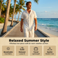 👔 50% DE RÉDUCTION 🔥 Ensemble homme 2 pièces texturé – Chemise & pantalon décontracté – Coupe coordonnée & respirante – parfait pour voyager ou un look soigné au quotidien ✨🧳🌿