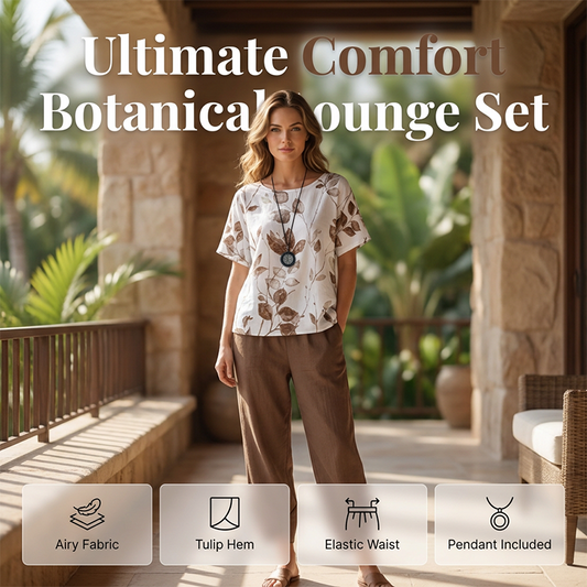 👗 50% DE RÉDUCTION 🌸 Ensemble imprimé décontracté – Haut & pantalon assortis, coupe légère – Parfait pour l’été, les voyages ou un look bohème chic – confortable et tendance ✨🌿