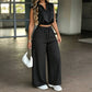 👗 50% DE RÉDUCTION ⏰ Ensemble femme été – Crop top & pantalon à pois – Tissu léger, look tendance – parfait pour les journées chaudes, les vacances ou un style rétro chic 🌸☀️✨