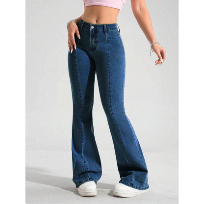 👖 50% DE RÉDUCTION ⏳ Jean évasé stretch coupe slim – Denim confortable & silhouette allongée – Look rétro moderne, idéal pour le quotidien ou les sorties – élégant et flatteur ✨🌸
