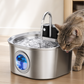 🐱 50% DE RÉDUCTION 💧 Fontaine à eau 3,2L en inox – Sans fil & avec filtre – Silencieuse, hygiénique & facile à nettoyer – eau fraîche toute la journée 🐶✨🌿
