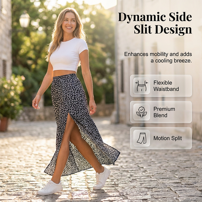 👗 60% DE RÉDUCTION 🌹 Jupe fendue taille haute à fleurs ditsy – Fluide, légère & romantique – Parfaite pour l’été, les soirées ou un look bohème chic – féminine et élégante ✨🌸🌿