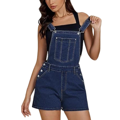 👖 50% DE RÉDUCTION ⏰ Salopette courte en jean vintage – Coupe droite & grandes poches – Parfaite pour les journées chaudes ou les sorties actives – look décontracté et intemporel 💙✨