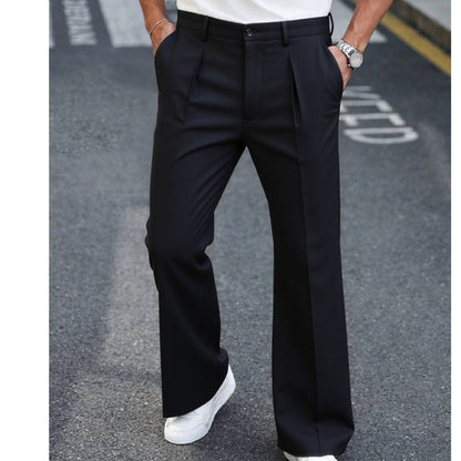 👖 50% DE RÉDUCTION 🌿 Pantalon droit drapé doux pour homme – Coupe classique & tissu fluide – Parfait pour un look décontracté ou chic au quotidien – confortable et intemporel ✨💼