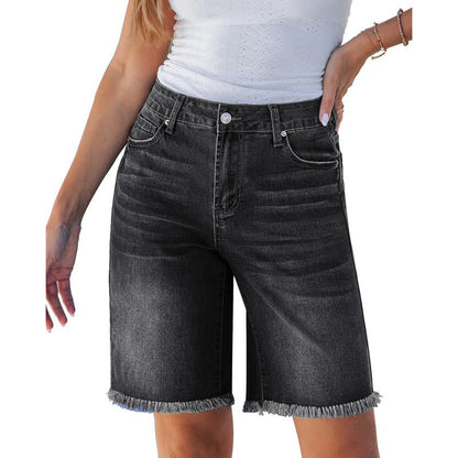 🩳 50% DE RÉDUCTION 🔥 Short jean taille haute à franges – Stylé, confortable & polyvalent – Parfait pour l’été, les festivals ou un look décontracté – denim doux et tendance ✨🌸