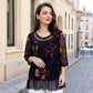 👚 50% DE RÉDUCTION 🌸 Blouse tunique florale – Manches 3/4 transparentes & ourlet double couche – Grande taille, légère & romantique – parfaite pour l’été ou un look bohème chic ✨🌿