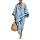 👗 50% DE RÉDUCTION 🌸 Ensemble loungewear élégance décontractée femme – Tissu doux, coupe fluide & confortable – Parfait pour la maison, les voyages ou les journées détente – chic sans effort ✨🌿🛋️