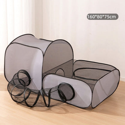 🐱 60% DE RÉDUCTION 🧶 Grand tunnel de jeu et détente pour chat – Pliable & résistant aux griffes – Parfait pour se cacher, bondir ou faire la sieste – design amusant et confortable 🐾✨