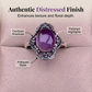 💍 50% DE RÉDUCTION 🌸 Bague améthyste vintage en dentelle – Détails délicats & pierre violette – Élégante, intemporelle – parfaite pour un cadeau ou un look raffiné au quotidien ✨💜🌿