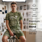 🎉 50% DE RÉDUCTION! 👕 Ensemble casual homme – T-shirt & short imprimé faux denim – Tendance, confortable & look jean sans contrainte – Idéal pour l’été ☀️