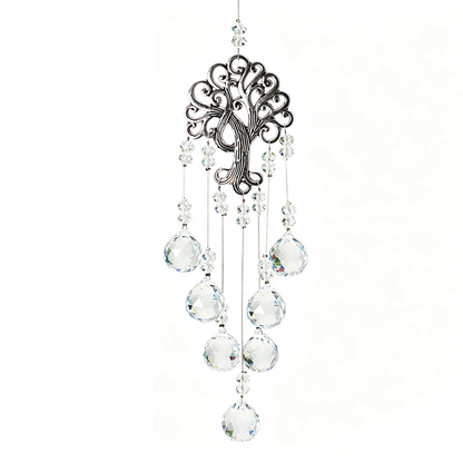 🌳 50% DE RÉDUCTION ☀️ Pendentif attrape-soleil cristal arbre de vie – Fines facettes, reflets lumineux & design symbolique – Parfait pour la décoration intérieure, le jardin ou en cadeau – apporte lumière et sérénité ✨🏡🕊️
