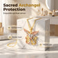 👼 50% DE RÉDUCTION 🎁 Collier pendentif ange gardien tricolore – Doré, délicat & porte-bonheur – Idéal pour soi ou en cadeau – élégant au quotidien ✨💛🕊️