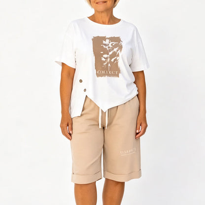 👗 50% DE RÉDUCTION 🌸 Ensemble deux pièces décontracté – Short & haut assortis – Tissu léger, coupe fluide – parfait pour l’été, les vacances ou le quotidien – look frais et tendance ✨☀️🩳