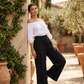 👖 50% DE RÉDUCTION 🌸 Pantalon large décontracté pour femme – Tissu fluide, taille élastique – Parfait pour l’été, le quotidien ou les voyages – léger, confortable et chic ✨🌿☀️