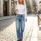 👖 50% DE RÉDUCTION 🌸 Jean décontracté pour femme – Coupe ample & jambes droites – Denim confortable, look casual chic – parfait pour le quotidien ou les sorties – intemporel et facile à assortir ✨🛒🌿