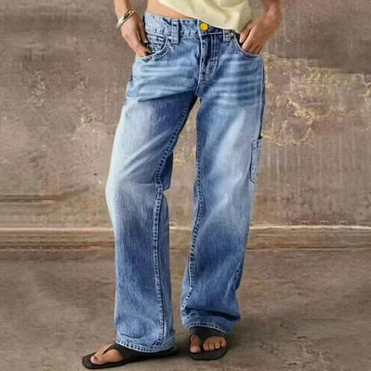 👖 50% DE RÉDUCTION 🌸 Jean décontracté pour femme – Coupe ample & jambes droites – Denim confortable, look casual chic – parfait pour le quotidien ou les sorties – intemporel et facile à assortir ✨🛒🌿