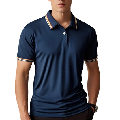 👕 50% DE RÉDUCTION ⚡ T-shirt homme manches courtes à séchage rapide – Col contrastant & coupe moderne – Léger, respirant – idéal pour le sport, les loisirs ou les journées chaudes ✨☀️💪