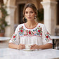 👚 50% DE RÉDUCTION 🌸 Haut femme décontracté ample brodé – Tissu léger & respirant – Détails brodés, parfait pour l’été ou le quotidien – look romantique et confortable ✨🌿☀️