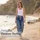 👖 50% DE RÉDUCTION 🌿 Pantalon cargo large – Taille cordon, grandes poches & coupe relax – Idéal pour le quotidien, les voyages ou les sorties – bleu, tailles S à 3XL ✨💙👖
