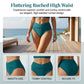 👙 50% DE RÉDUCTION ⏰ Bikini taille haute à plis sculptant – Col V élégant & gainant – Séchage rapide, parfait pour la plage ou la piscine – maintien et style ☀️🌊✨