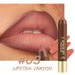 💄 50% DE RÉDUCTION! ✨ Crayon à Lèvres Mat Longue Tenue – 3,5g, 2-en-1 contour & rouge à lèvres – Hydratant, 6 couleurs pour un look parfait 🌸