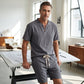 👕 50% DE RÉDUCTION ☀️ Ensemble décontracté été – Haut manches courtes & short assortis – Tissu respirant, coupe légère – parfait pour les journées chaudes ou les loisirs 🩳💨✨