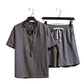 👕 50% DE RÉDUCTION ☀️ Ensemble décontracté été – Haut manches courtes & short assortis – Tissu respirant, coupe légère – parfait pour les journées chaudes ou les loisirs 🩳💨✨